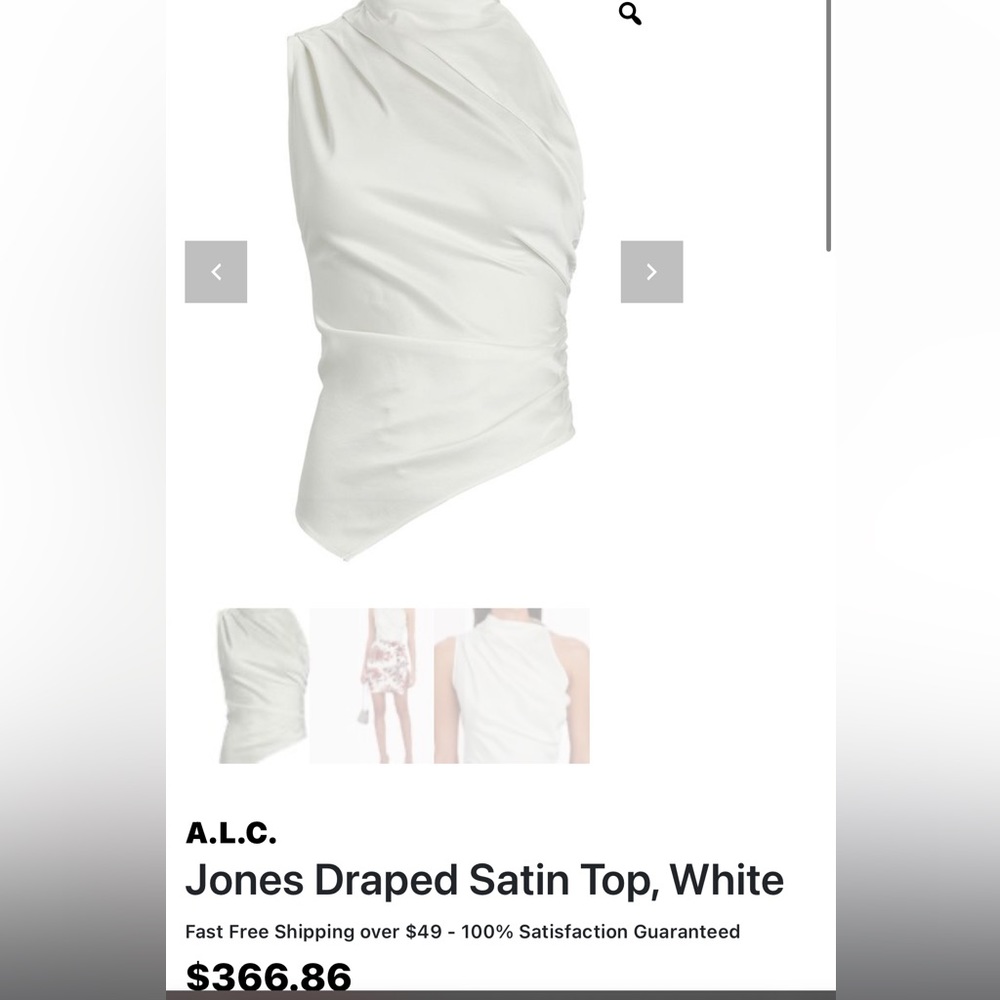 A.L.C. Draped Satin Top